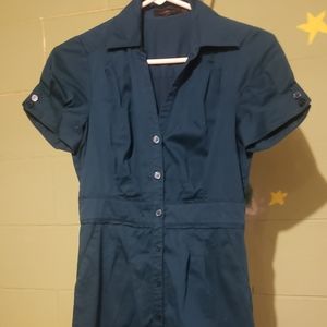Blue button down dress